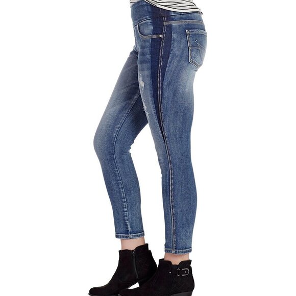 Jag Jeans High Rise Skinny Distressed Pull-On Jeans Dark Wash Blue Women's SZ 6 - Picture 1 of 16